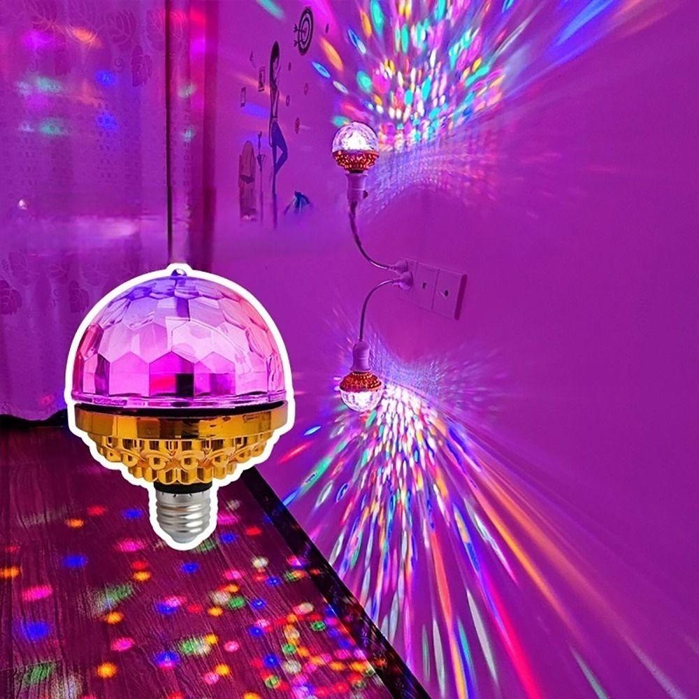 1Pcs Crystal RGB Projection Lamp E27 DJ Disco Ball Light  Wedding Lighting