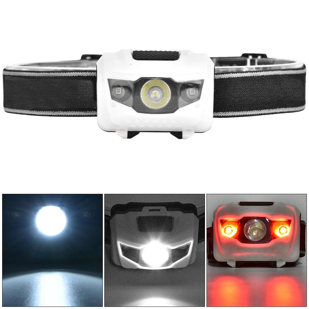 3W LED Stirnlampe Rotes und Weißes Licht Angel-Stirnlampe für Outdoor-Aktivitäten Picknick Wandern Bergsteigenweiß