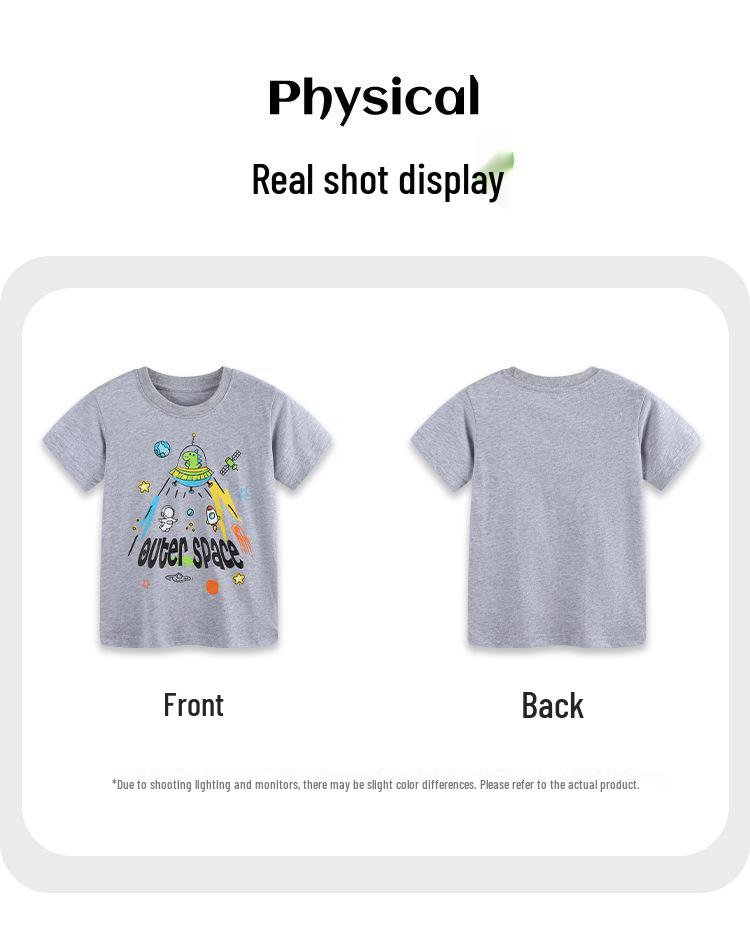 European & American Style Cartoon Print Boys' Knit Cotton T-Shirt - Summer Short-Sleeve for Toddlers & Children
