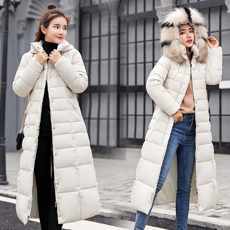 Daunenmantel Winter Damen Daunenparka Mantel Baumwolle gepolstert verdicken  lange Jacken