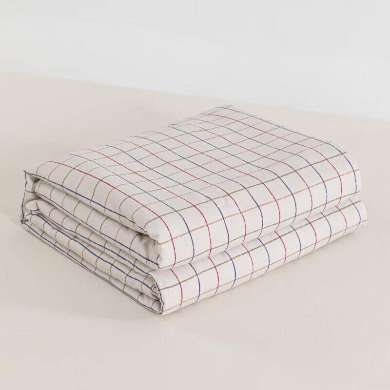 Muji Plaid Textured 100% Cotton Summer Quilt