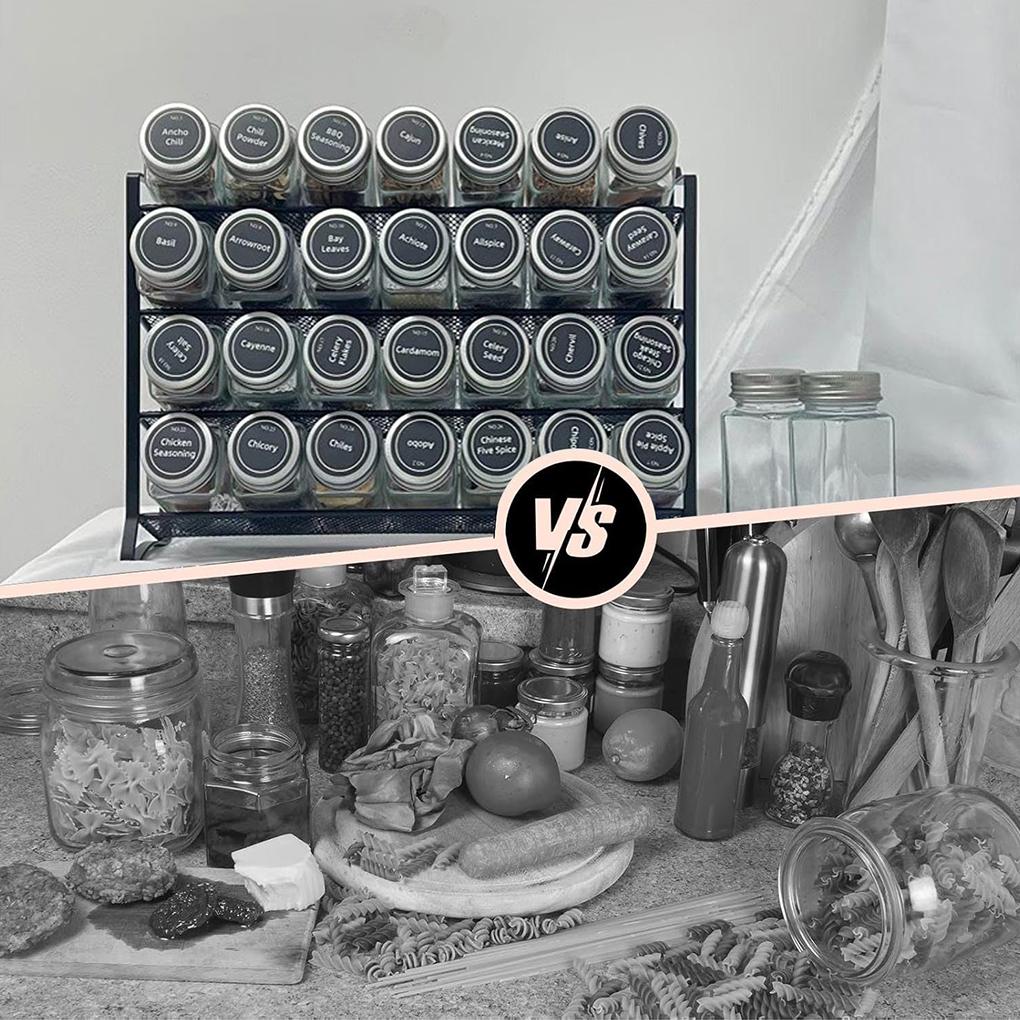 4 Tier Kitchen Spice Rack Spice Organizer Carbon Steel Wall Shelf without Spice Jars for Cabinet Kitchen Pantry Organizer Shelf