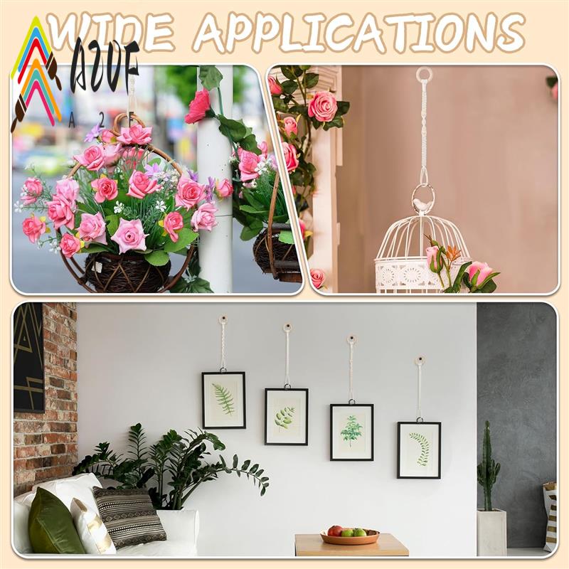 A20F-12 Pcs Connectable Macrame Plant Hanger Extender Plant Pot Holders Extender Macrame Plant Holder Handmade Woven Hanging