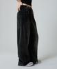 Unknown Planet Custom One-Pleat Wide Corduroy Pants Washed Black