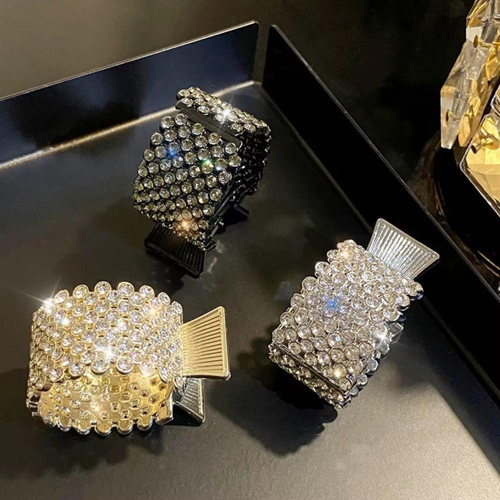 New Full Diamond Rhinestone Hair Clip Elegant Romantic Ponytail Holder Simple Shark Hair Claws Girl