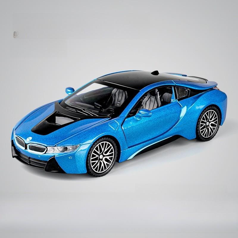 

Модель литого автомобиля I8 Concept Игрушка со световыми и звуковыми эффектами для детской игры синий