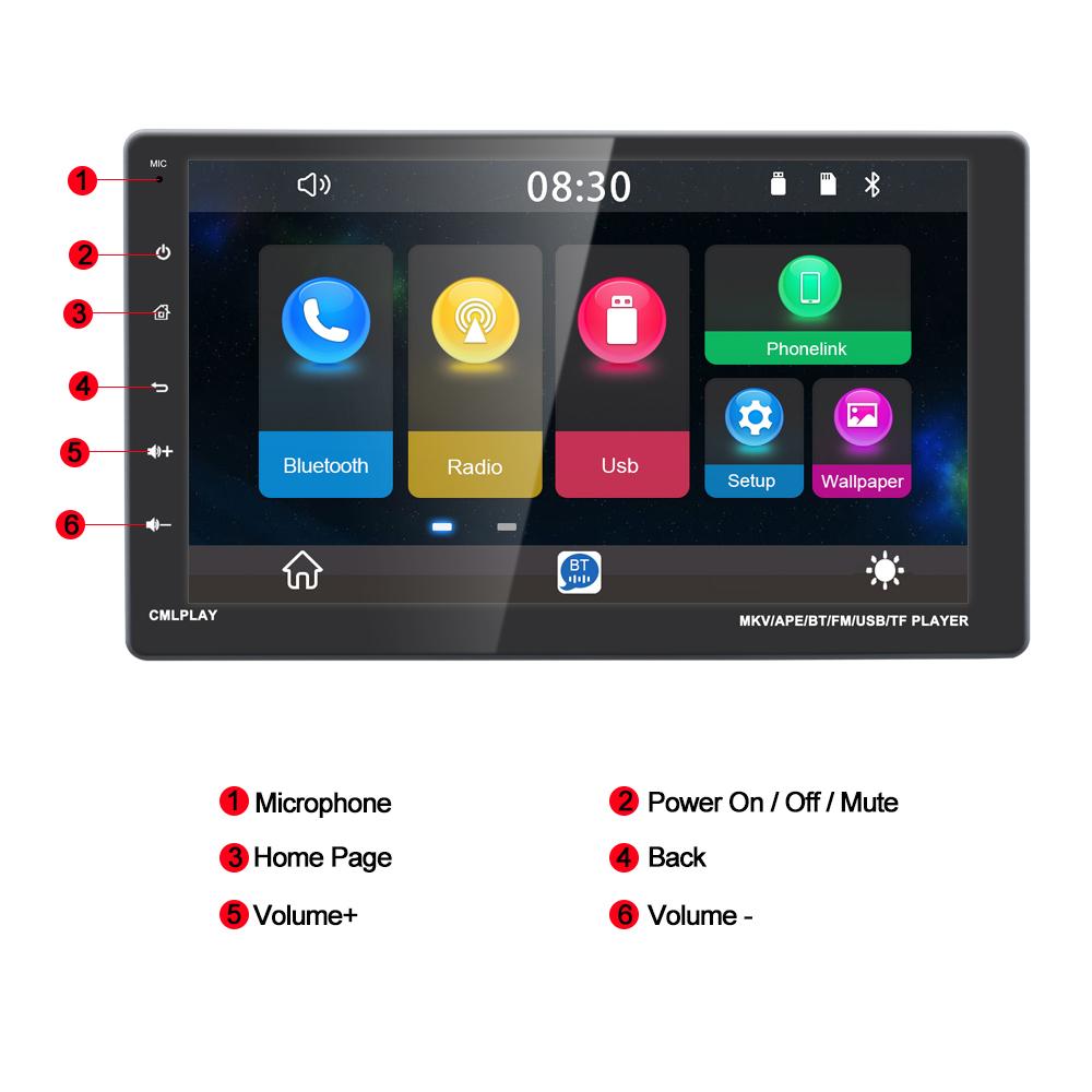 TOYOUSONIC 1 Din Car Radio MP5 Multimedia Player 9" Touch Screen Carplay FM Bluetooth USB BT Mirror Link Android Auto Radio