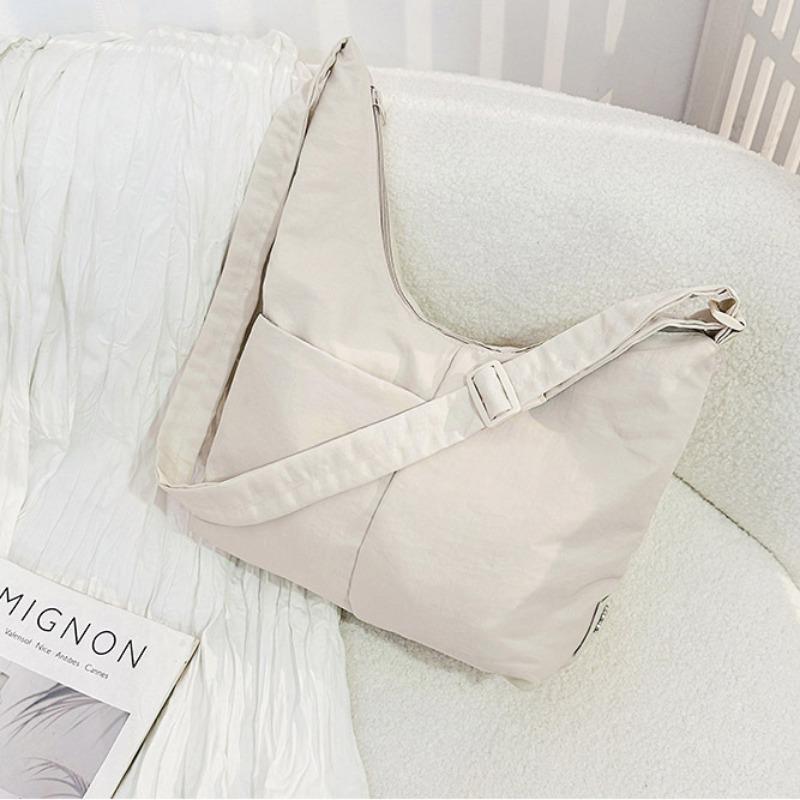 Retro versatile lazy tote bag women's large-capacity lightweight cloth bag shoulder messenger bag casual commuter bag