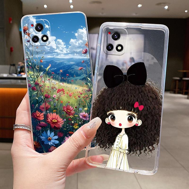 Lucky Bright Painted Cover For Vivo Y52s 5G/IQOO U3/Y72 5G (India)/Y31s 5G Bumper Soft Jelly TPU Clear Shockproof Funda