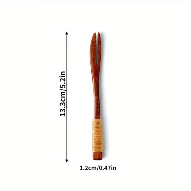 1 Set High Quality Wooden Knife and Fork -- Fruit Fork Dessert Fork Cake Fork Wooden Knife and Fork Log Fork Tableware Cake Cutter