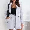 Ladies' Solid Color Suit Collar Jacket, Fashionable Sports And Leisure Suit