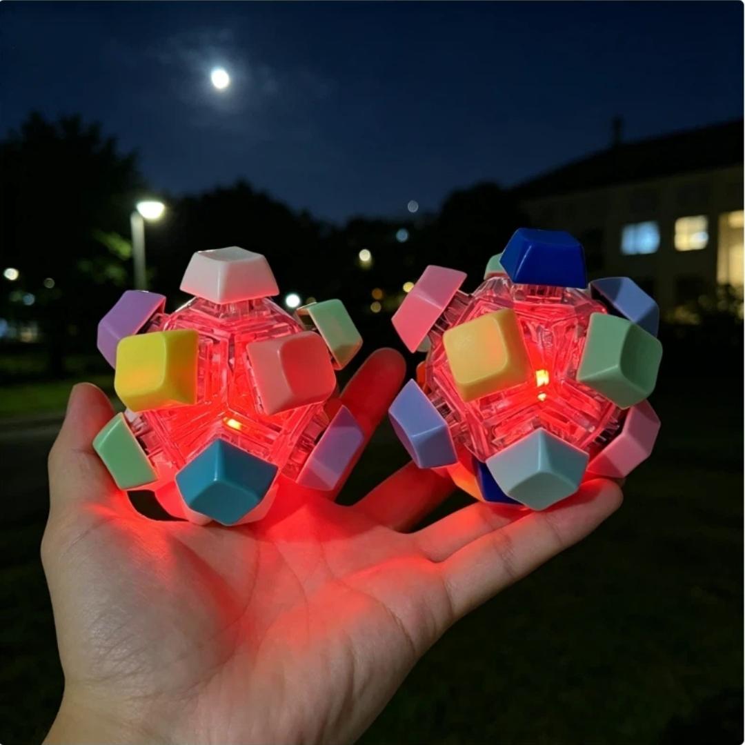 Activating Toys Lighting 12 Sides Keyboard Clicker Decompression Toys Button Keycap Stress Relief Sensory Toys Keyboard Fidget Toys For Adults