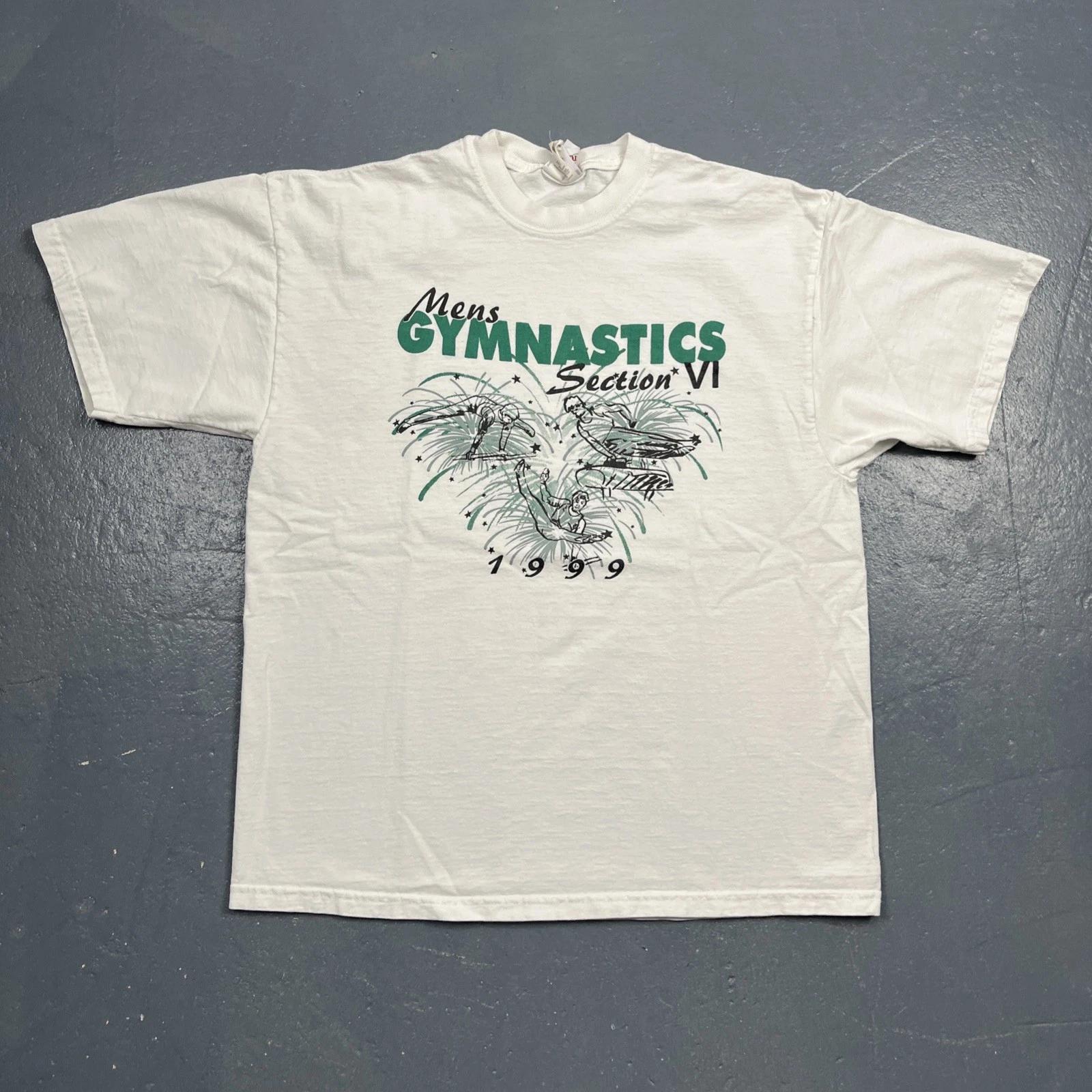 

Vintage 1999 Men’s Gymnastics Tshirt White Medium Sports VTG Section VI 90s 4XL
