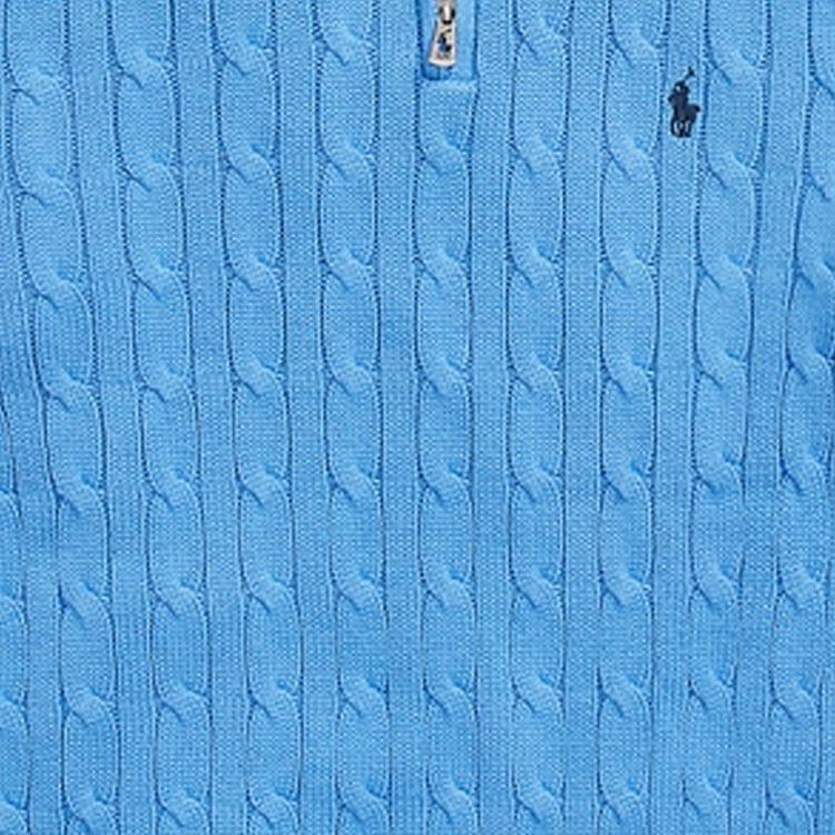 Polo Ralph Lauren Kids SS24 Pattern Embroidered Solid Color Zip Long Sleeve Knit Sweater Kids Sweater Blue CWPOSWEY6820477-400