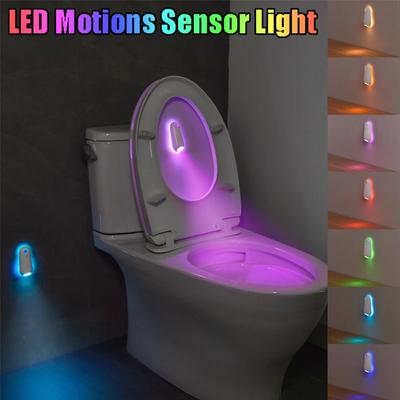 1 ADET LED Hareket Sensörlü Işık 2'si 1 Arada RGB Gece Lambası 8 Işık Modu Tip-C Şarj Edilebilir IPX3 Su Geçirmez Lamba Tuvalet Basamağı Aydınlatması için
