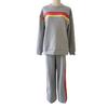 Damen 2-teilige Lounge-Outfits Regenbogen gestreiftes Sweatshirt High Waist Sweatpants Trainingsset Langarm Reise-Trainingsanzug