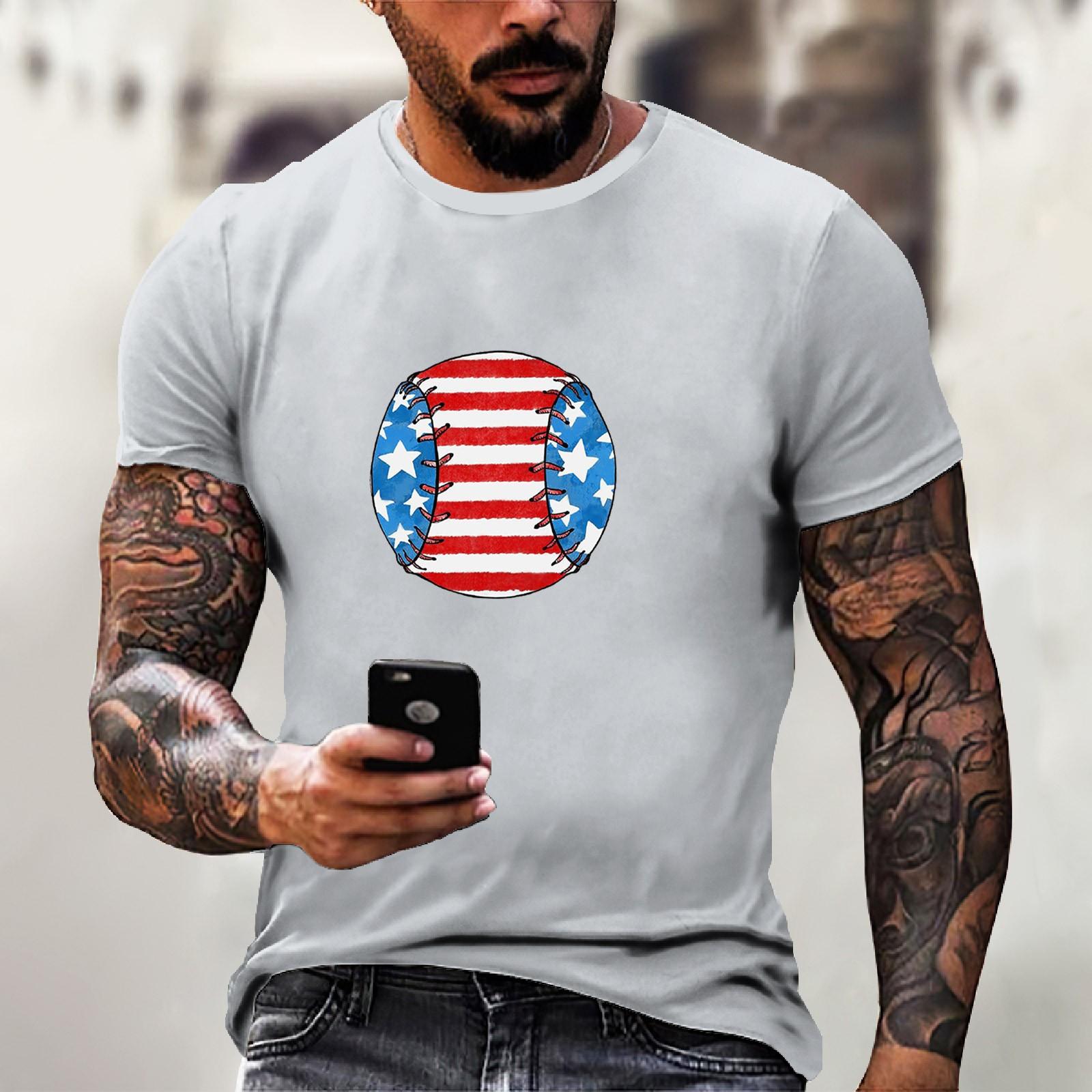 Мужская футболка с короткими рукавами и принтом «День независимости» XXL