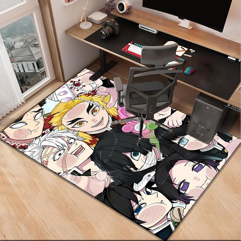 Anime Samurai Warrior's Journey Office Rug Chair Mat, Game Carpet, Suitable for Front Door, Bedroom, Living Room, Desk, Holiday Gift