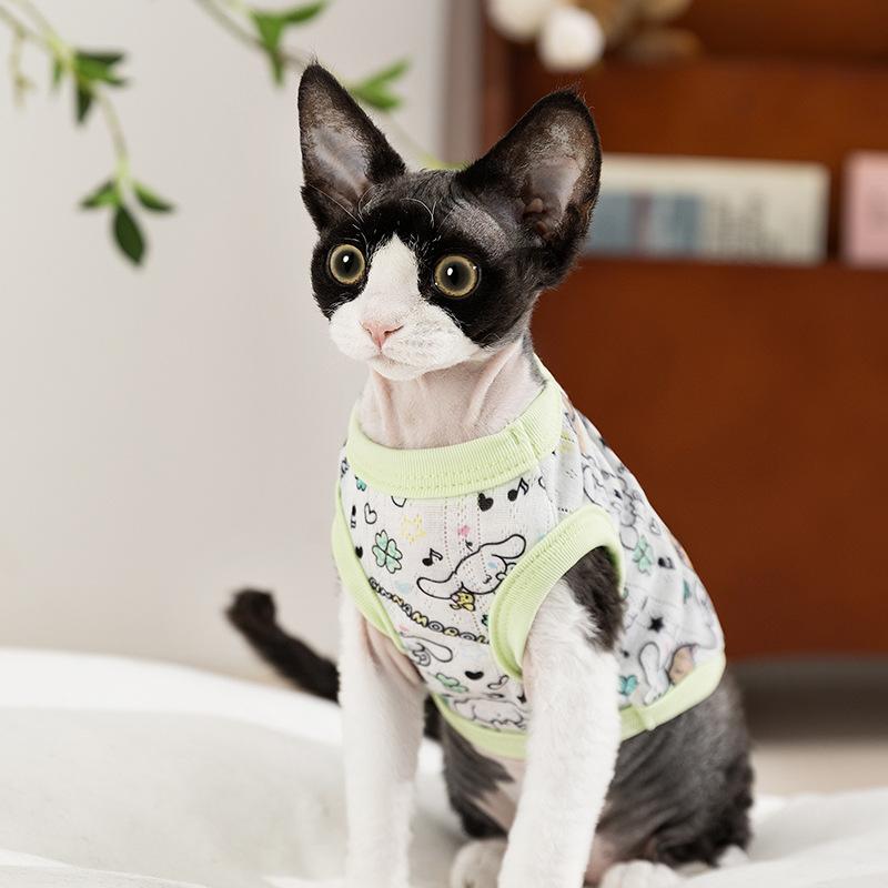 Cat clothes spring and summer genuine joint mesh vest breathable two-legged cat clothes blue cat kitten pet clothes