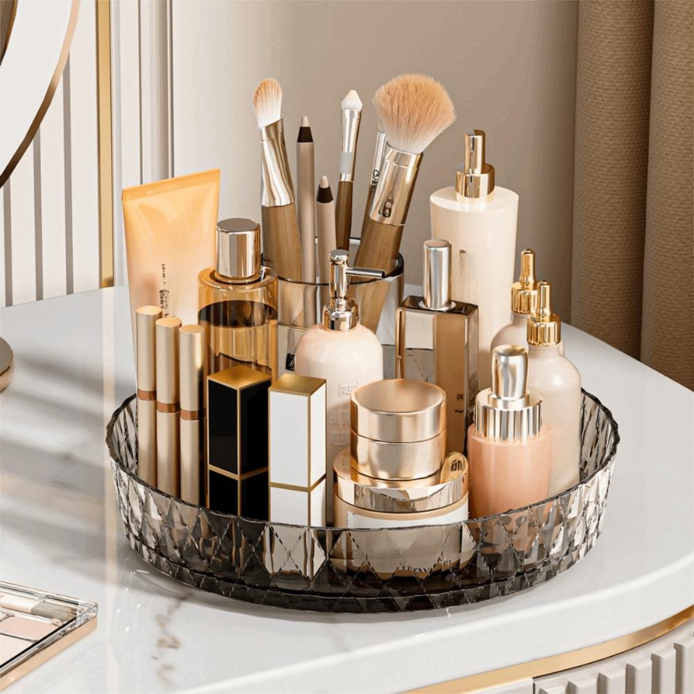 Round Cosmetic Storage Rotating Tray Turntable Desktop Storage Tray Living Room