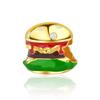 Charm Bead Charms Copper French Fries Burger Pizza Collection Coffee Bread Threepiece Set for Women Diy Bracelets Necklaces Gift