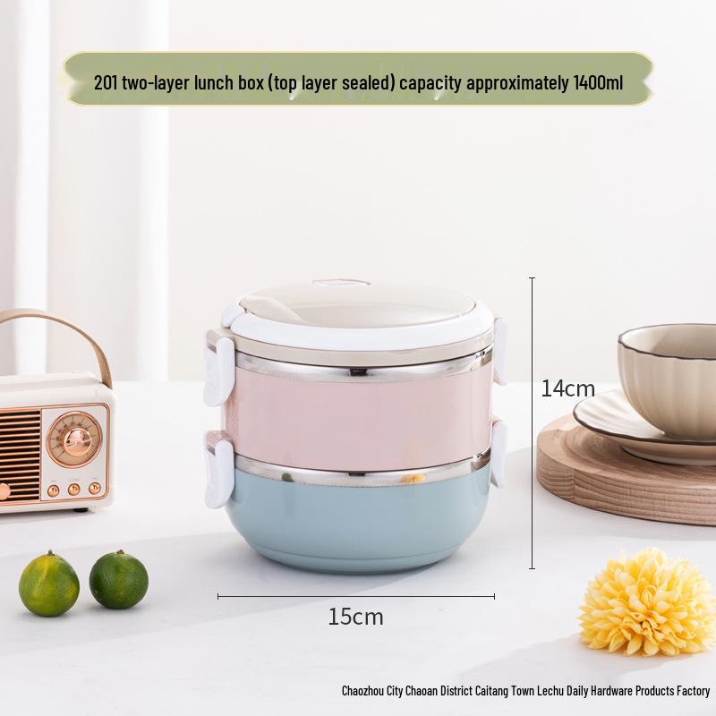 Runde Mehrschichtige Bento-Box: Luftdichte, isolierte und unterteilte Lunchbox - Perfektes praktisches Geschenk