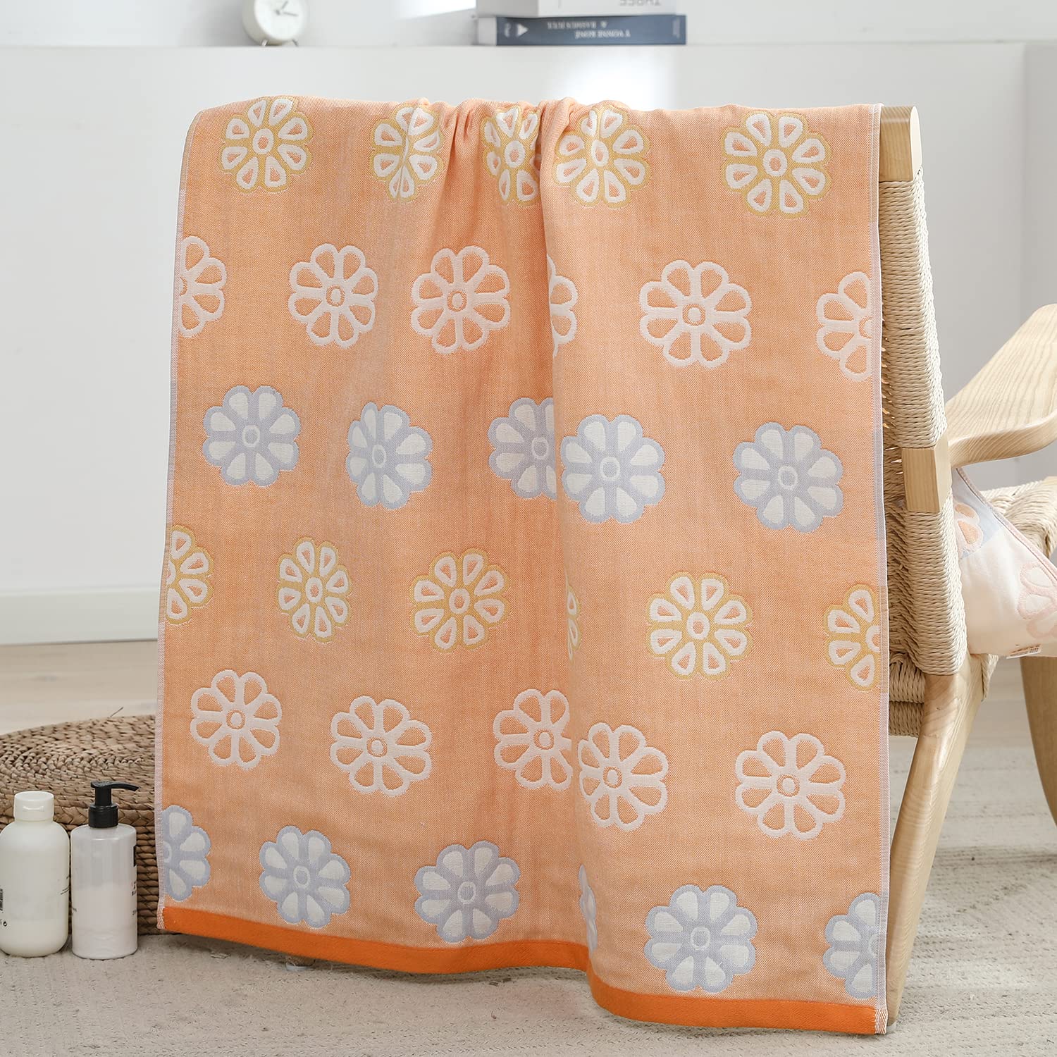 

Банное вафельное полотенце Vanxing Натуральное и Набор 70x140см Хризантема и Полотенца, 100% Хлопок, Гипоаллергенное, Подходит для детей, Быстросохнущее, Дышащее, Милое,