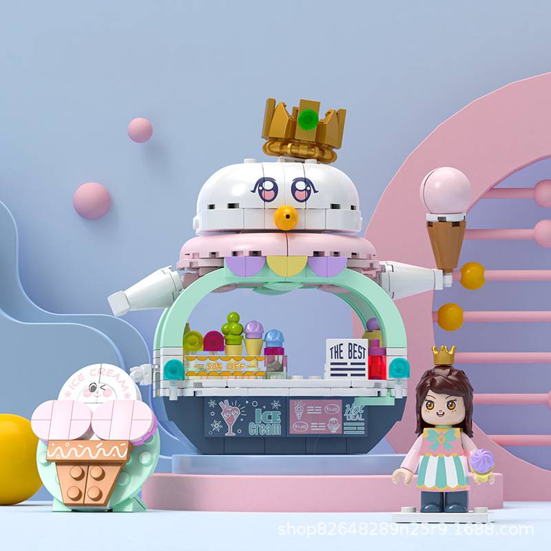 

Строительство Дома Конфетные Блоки Сборные Игрушки Настольное Украшение Подарок Девочке Icecream,304pcs