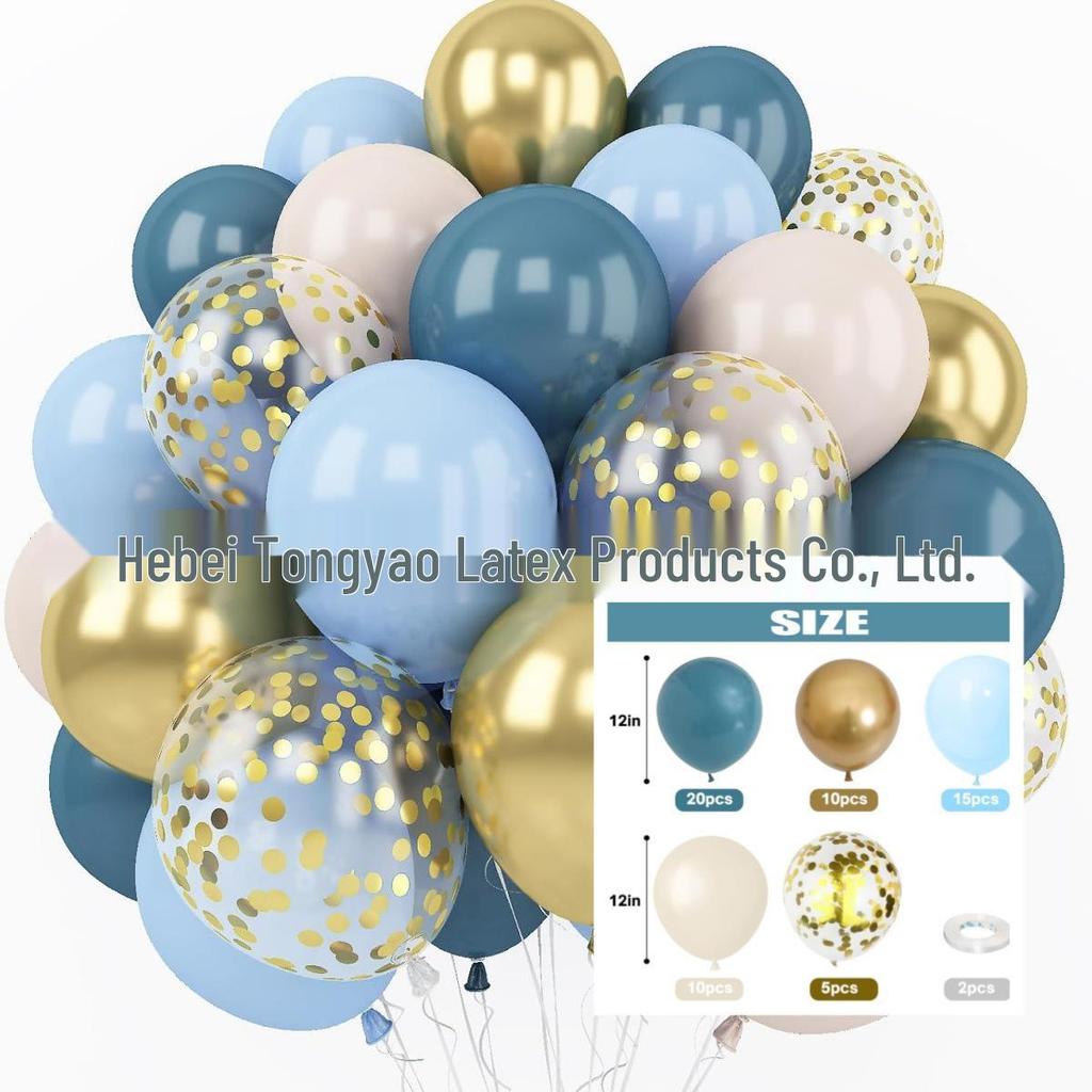 60-Piece 12" Vintage Color Glitter Balloon Set for Birthday Parties