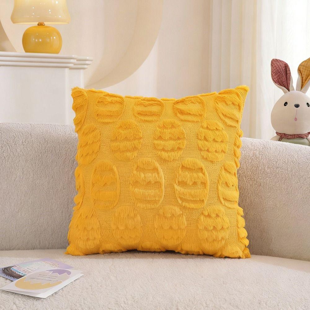 Egg Pattern Easter Pillow Cover Super Soft Wear-resistant Pillow Case Comfortable Thicken Decorative Pillowslip Car Cushion