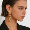 MamacitaSlay 316L Stainless Steel Spiral Irregular Dangle Earring 18K Gold Plated Waterproof Jewelry For Women Trendy Earrings