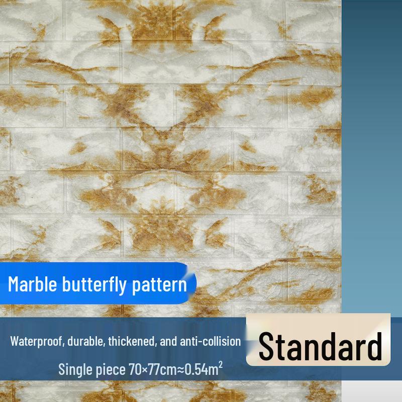 Retro 3D Brick Pattern Self-Adhesive Moisture-Proof Wallpaper Sticker