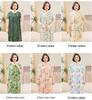 Summer Cotton Silk Knee-Length Floral Dress for Middle-Aged and Elderly Women - Short Sleeved, Lightweight, Plus Size, Loose Fit
