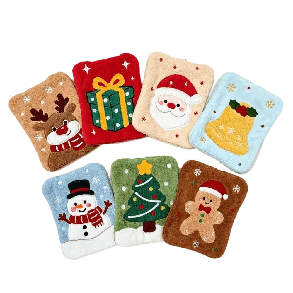 Water Absorption Christmas Hand Towels Coral Fleece Cleaning Dishcloths Xmas Decor
