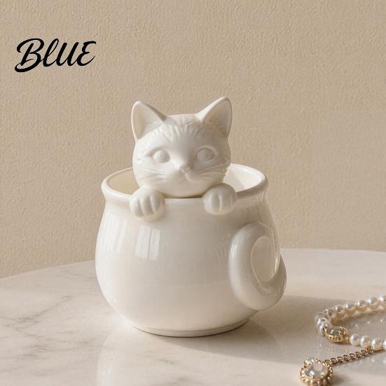 Soft Cute Cat Relief 3D Printed Teacup, Coffee Cup, Figurine Sculpture Mugs, Holiday and Birthday Gift for Milk Tea Lovers Healing Atmosphere