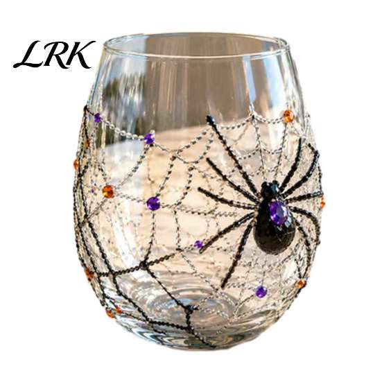 Graviertes saisonales Trinkgeschirr Halloween Glasbecher, Geprägter Kürbis Geist Katze Fledermaus Trinkglas, Herbst Tischdekorationen Gruselige Stiellose Getränke
