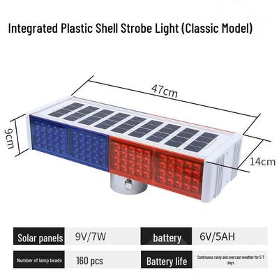 Feu de signalisation d'avertissement stroboscopique LED rouge/bleu Junyi Solar