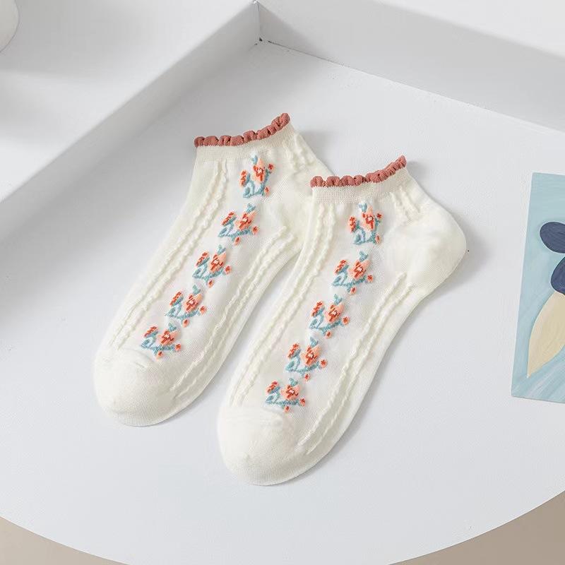 

Женские короткие носки, с низкой посадкой, Instagram, Трендовые и милые японские весенне-осенние короткие носки, летние носки-следки 5pairs красный