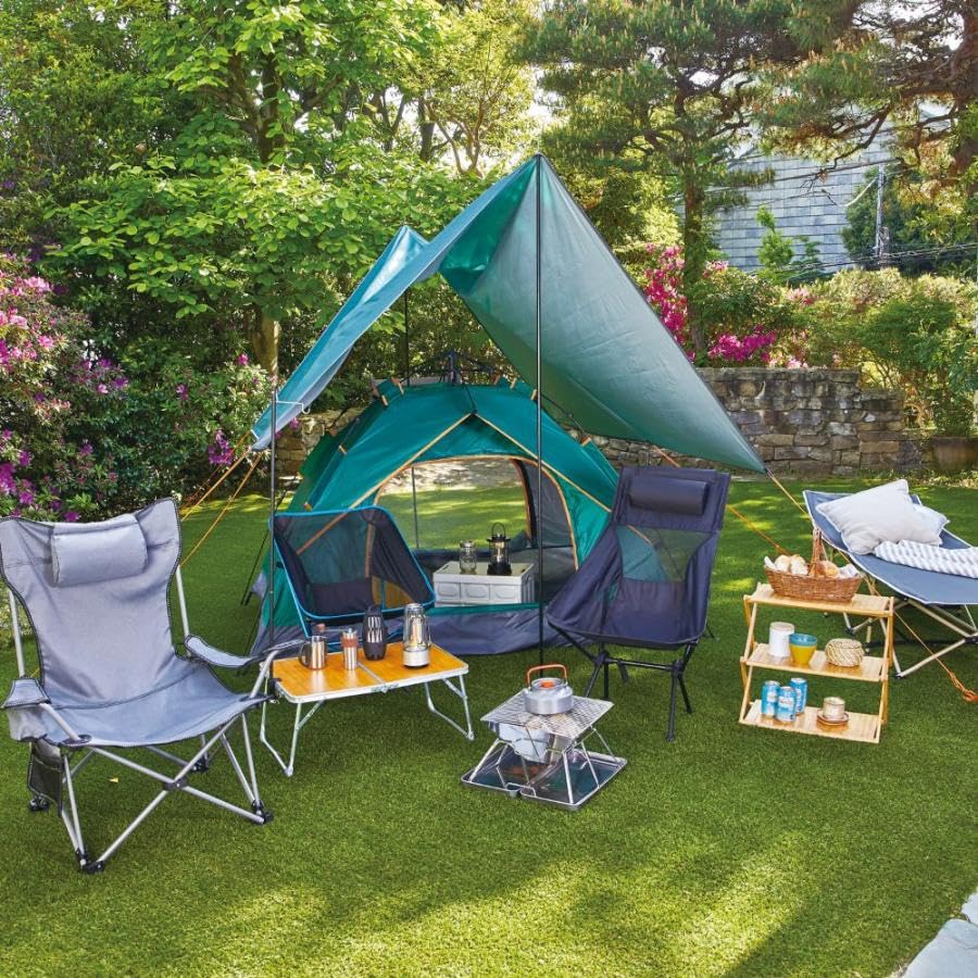 Camping Tarp Tent Green Awning Shade Pool Mat Party Shade with Storage Bag Suitable for People Tarp UV Sunscreen UV Protection Outdoor Easy To