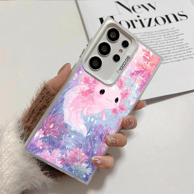Axolotl Cartoon Süß Stoßfest Handyhülle für Samsung Galaxy S26 Edge S25 Ultra S24 FE S23 Plus S21 Hülle Anti-Fall Fundas