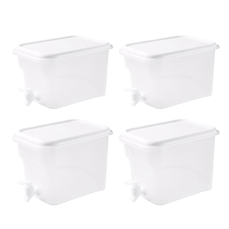Portable Refrigerator Plastic Drink Dispenser With Tap Leak Proof Iced Beverage Container for Cocktails Juice Storage