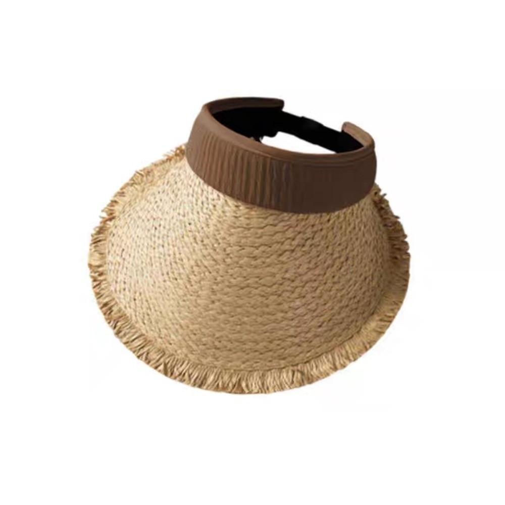 Hollow Straw Visor Cap Sunscreen Summer Sun Cap Fashion Empty Top Hat Seaside