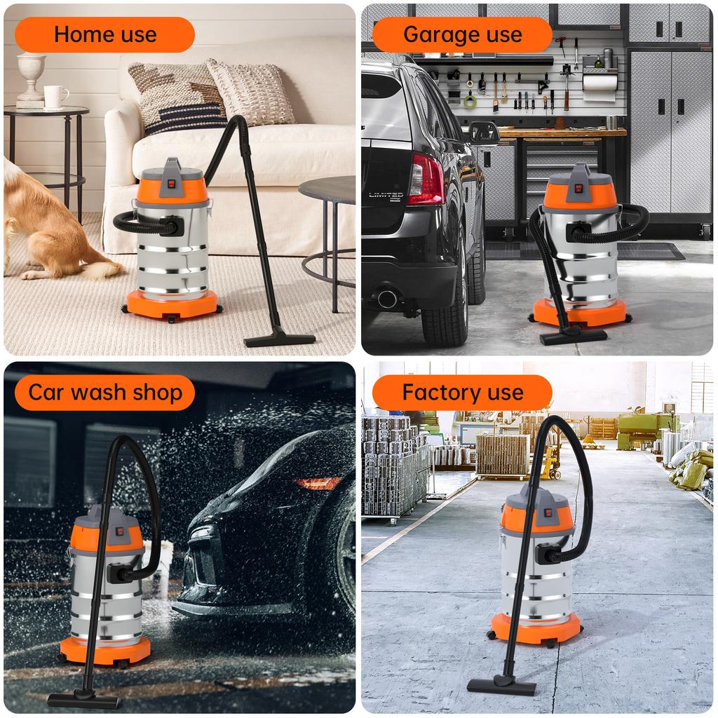 Vacuum Cleaner Wet Dry Blow Three Uses 10 Gallon 3200w 8 Peak Hp Stainless Steel Shop Vac Garage Portable