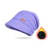 Winter Women's Warm Knitted Hat with Plush Moon Hat Wide Brim Show Face Small Ear Protection Hat