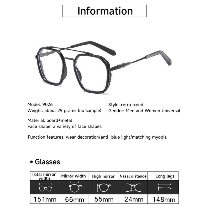 Seemfly Fashion Men Myopia Glasses Anti Blue Light Metal Double Beam Nearsighted Eyewear Finished Student Myopic EyeGlasses0-600