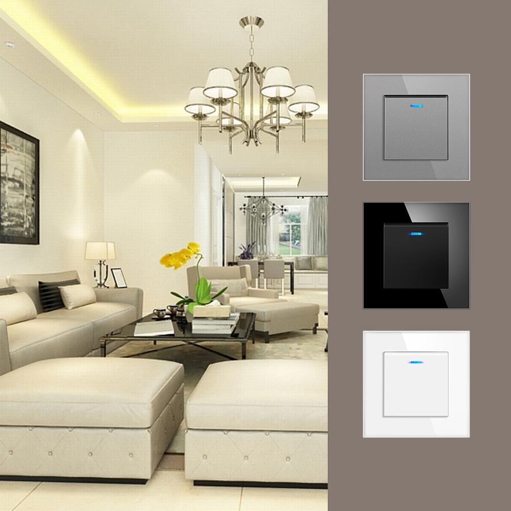 

For Home For Office European Rocker Switch 86 Type Switch 6*6cm Installation Size Copper Nickel Plating High-quality Materials сірий