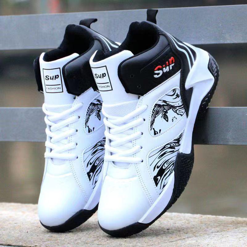 Adidași de alergare bărbați 2025 Toamnă/Iarnă piele high-top: Pantofi de baschet rezistenți la uzură, antiderapanți, care absorb șocurile.