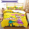 3pcs Custom Name Cartoon Hey Arnold Bedding Set Duvet Cover Closure Includes 1 Duvet Cover & 2 Pillowcases for All Seasons Bedroom Decor