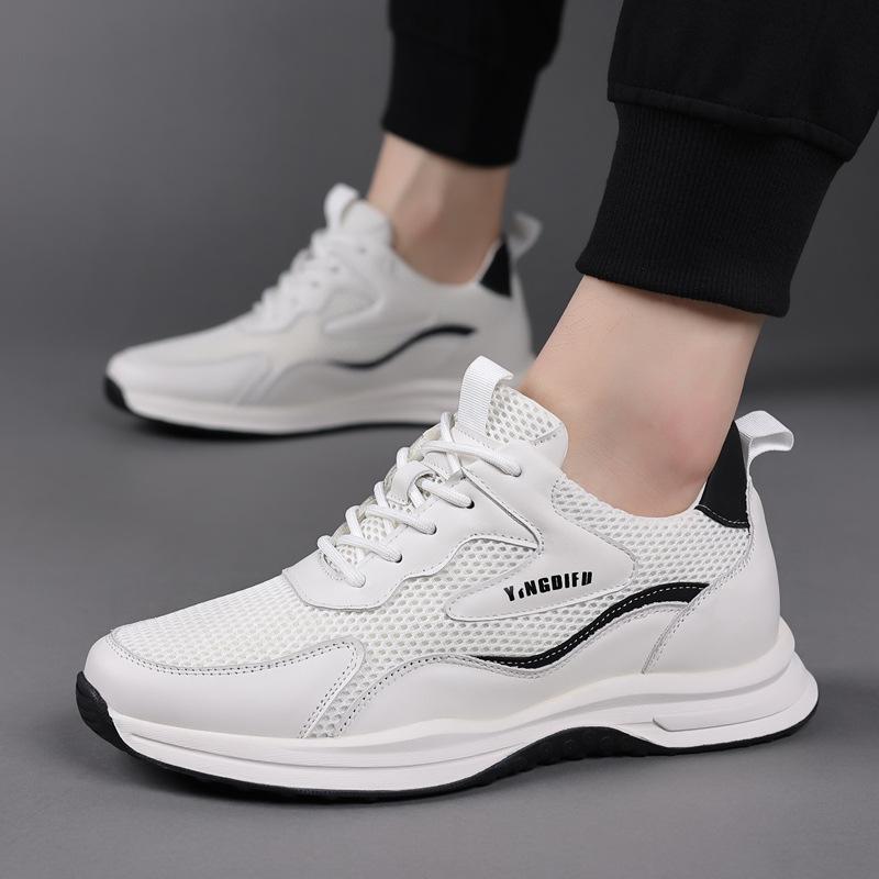 Summer New Invisible Inner Heightening Shoes Casual Breathable Mesh Men's Dad Shoes Little White Shoes Casual Versatile Men's Shoes