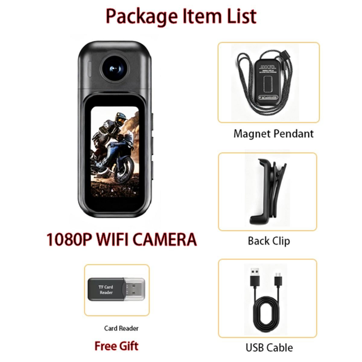 

Body Camera 1080P HD Ultra Compact Mini Sports Action Cam for Outdoor Vlogging & Photographic Recording NO TF Card